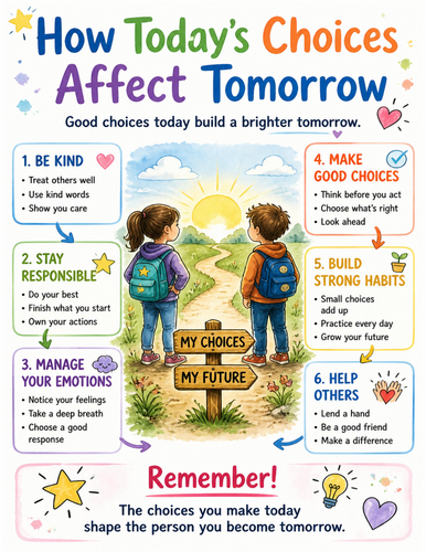 How Today’s Choices Affect Tomorrow I Educational Poster I Classroom Decor