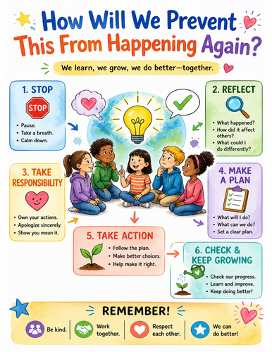 How Will We Prevent This From Happening Again I Educational Poster I Classroom Decor