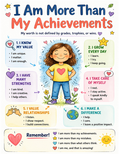 I Am More Than My Achievements I Educational Poster I Classroom Decor
