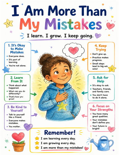 I Am More Than My Mistakes I Educational Poster I Classroom Decor