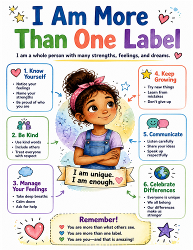I Am More Than One Label I Educational Poster I Classroom Decor