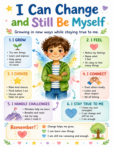 I Can Change and Still Be Myself I Educational Poster I Classroom Decor
