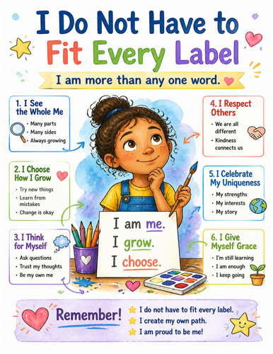 I Do Not Have to Fit Every Label I Educational Poster I Classroom Decor