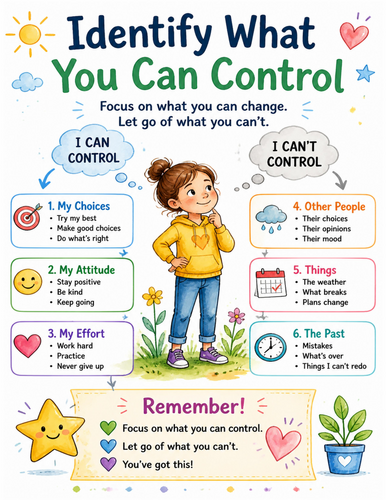 Identify What You Can Control I Educational Poster I Classroom Decor