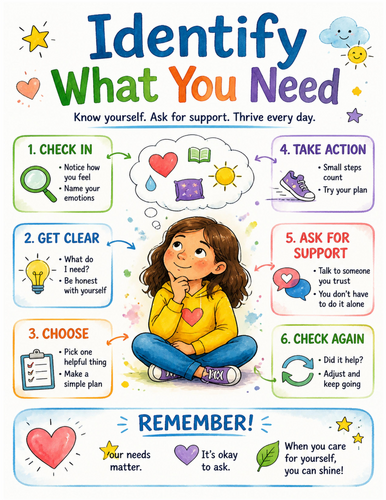 Identify What You Need I Educational Poster I Classroom Decor