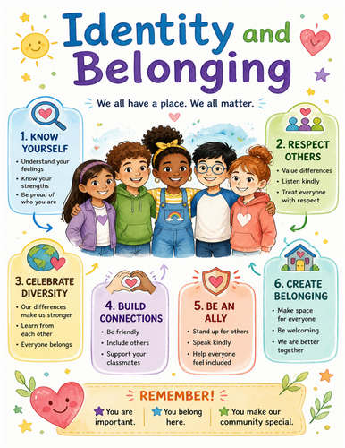 Identity and Belonging I Educational Poster I Classroom Decor