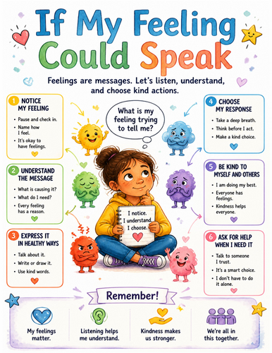 If My Feeling Could Speak I Educational Poster I Classroom Decor