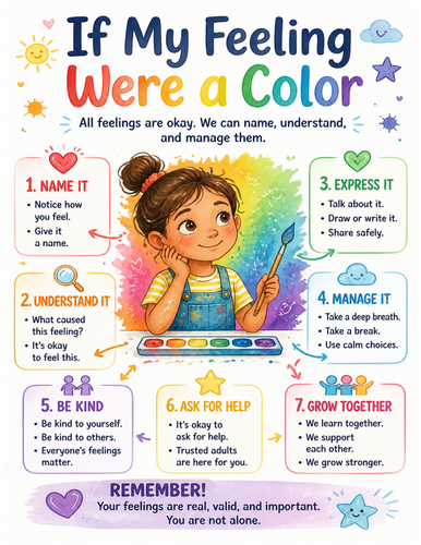 If My Feeling Were a Color I Educational Poster I Classroom Decor