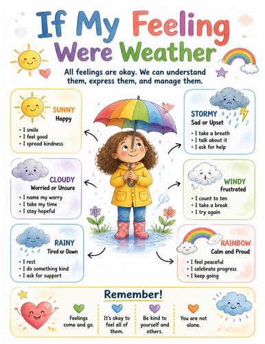 If My Feeling Were Weather I Educational Poster I Classroom Decor