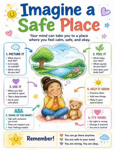 Imagine a Safe Place I Educational Poster I Classroom Decor