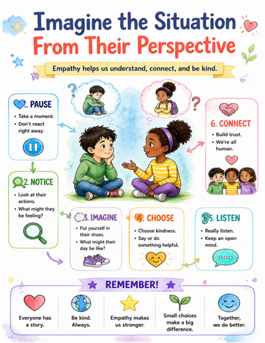 Imagine the Situation From Their Perspective I Educational Poster I Classroom Decor