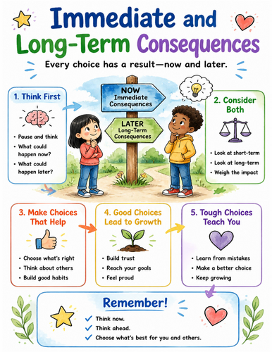Immediate and Long-Term Consequences I Educational Poster I Classroom Decor
