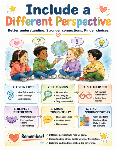 Include a Different Perspective I Educational Poster I Classroom Decor