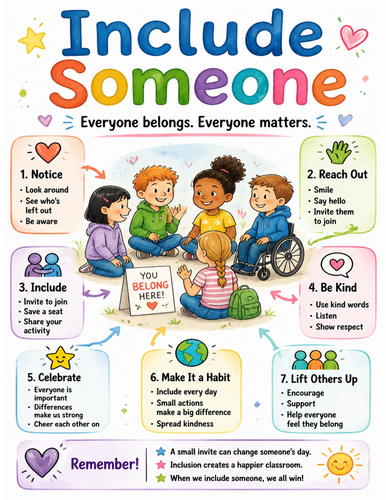 Include Someone I Educational Poster I Classroom Decor