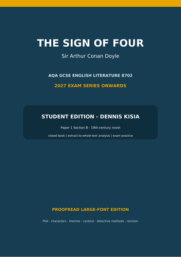 complete 50-page The Sign of Four study guide for the 2027 exam series