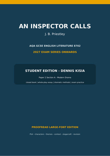 Complete 50-page An Inspector Calls study guide for the 2027 exam series onwards
