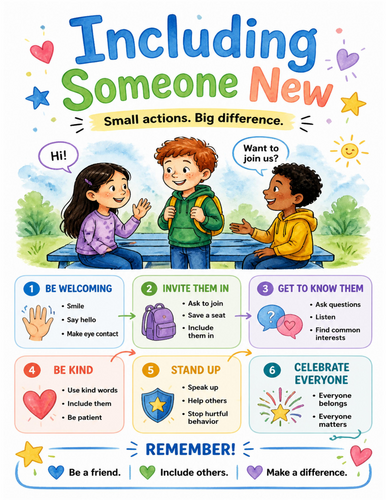 Including Someone New I Educational Poster I Classroom Decor