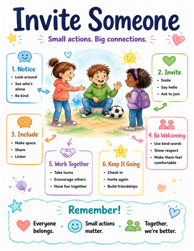 Invite Someone I Educational Poster I Classroom Decor