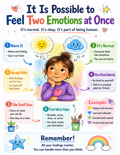 It Is Possible to Feel Two Emotions at Once I Educational Poster I Classroom Decor