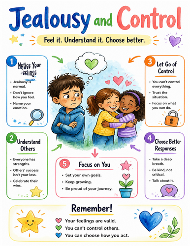 Jealousy and Control I Educational Poster I Classroom Decor