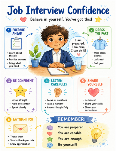 Job Interview Confidence I Educational Poster I Classroom Decor