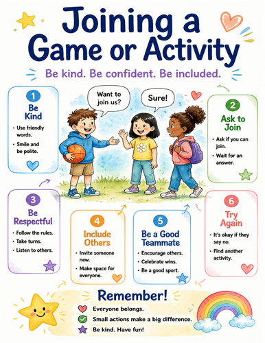 Joining a Game or Activity I Educational Poster I Classroom Decor
