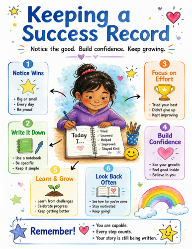 Keeping a Success Record I Educational Poster I Classroom Decor