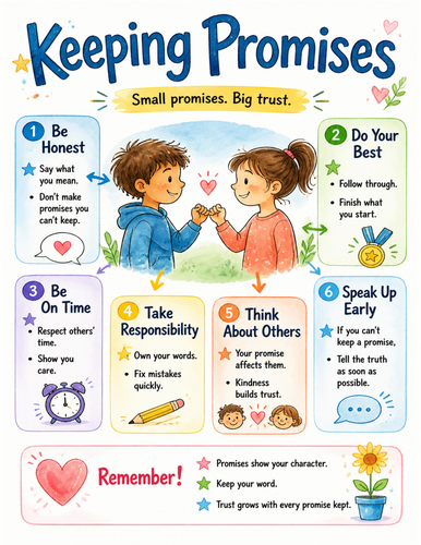Keeping Promises I Educational Poster I Classroom Decor