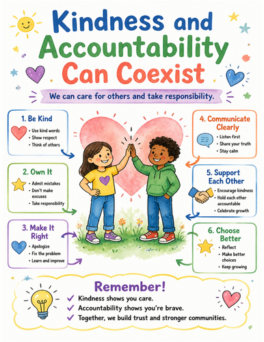 Kindness and Accountability Can Coexist I Educational Poster I Classroom Decor