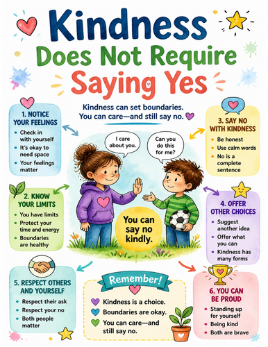 Kindness Does Not Require Saying Yes I Educational Poster I Classroom Decor