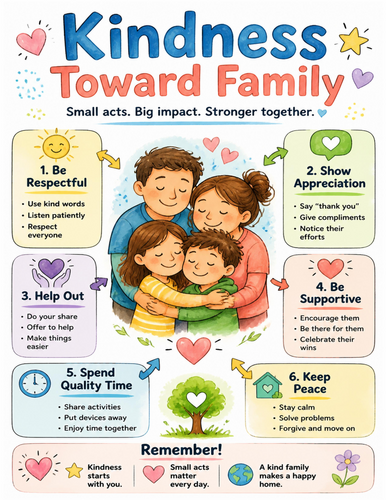 Kindness Toward Family I Educational Poster I Classroom Decor