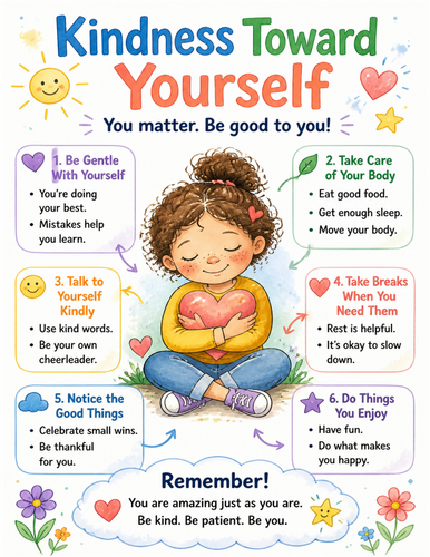 Kindness Toward Yourself I Educational Poster I Classroom Decor