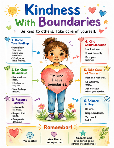 Kindness With Boundaries I Educational Poster I Classroom Decor