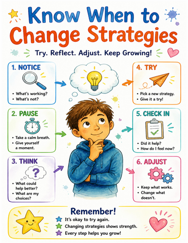 Know When to Change Strategies I Educational Poster I Classroom Decor