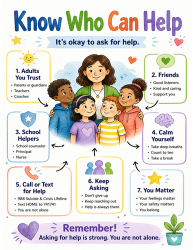 Know Who Can Help I Educational Poster I Classroom Decor