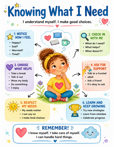 Knowing What I Need I Educational Poster I Classroom Decor