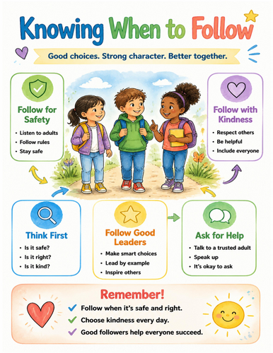 Knowing When to Follow I Educational Poster I Classroom Decor