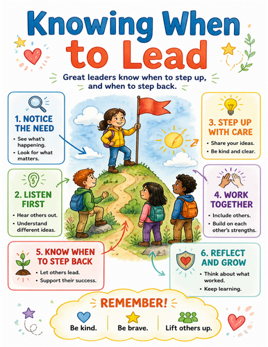 Knowing When to Lead I Educational Poster I Classroom Decor