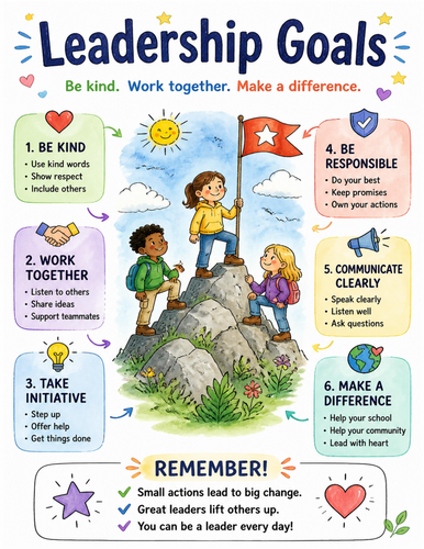 Leadership Goals I Educational Poster I Classroom Decor