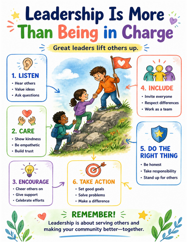 Leadership Is More Than Being in Charge I Educational Poster I Classroom Decor