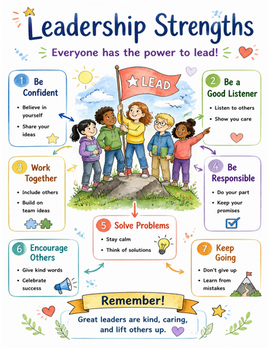 Leadership Strengths I Educational Poster I Classroom Decor