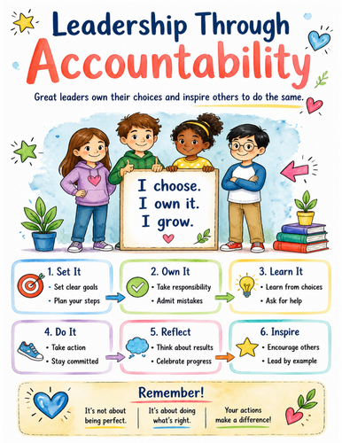 Leadership Through Accountability I Educational Poster I Classroom Decor