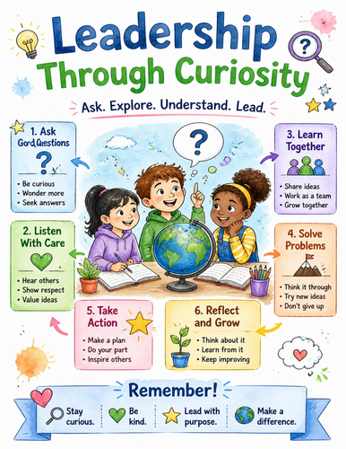 Leadership Through Curiosity I Educational Poster I Classroom Decor