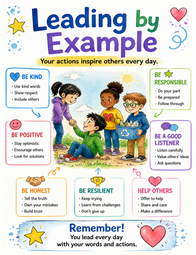 Leading by Example I Educational Poster I Classroom Decor