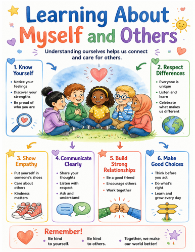 Learning About Myself and Others I Educational Poster I Classroom Decor