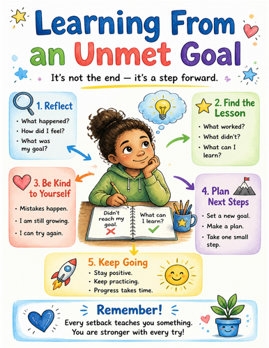 Learning From an Unmet Goal I Educational Poster I Classroom Decor