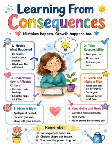 Learning From Consequences I Educational Poster I Classroom Decor