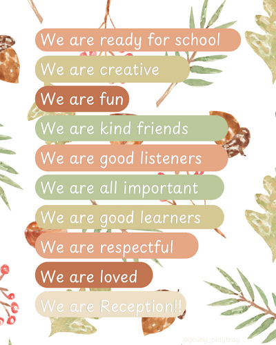 Reception Affirmations/ Classroom rules - Woodland theme