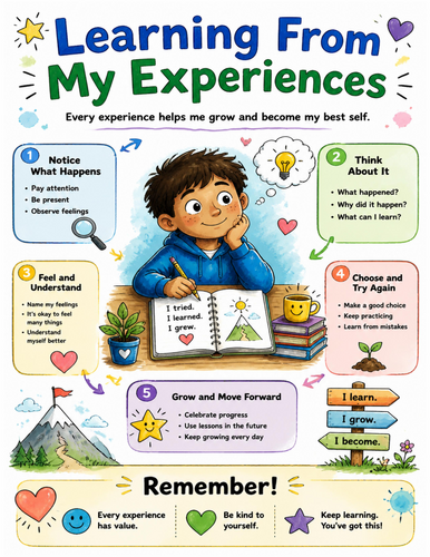 Learning From My Experiences I Educational Poster I Classroom Decor