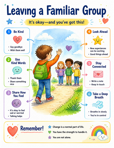 Leaving a Familiar Group I Educational Poster I Classroom Decor